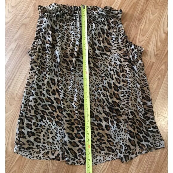 Womens Leopard Animal Print Sleeveless Lightweight Top Medium Trendy Belle Vere - Picture 7 of 8